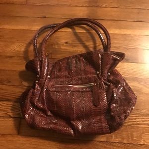 Pure collection leather handbag (maroon color)